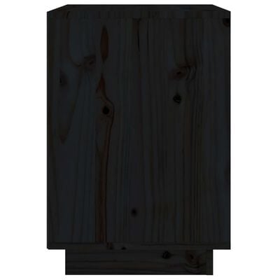 vidaXL Нощни шкафчета, 2 бр, черни, 40x35x50 см, борово дърво масив