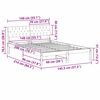 vidaXL Рамка на леглото Кафяво и таупе 140 x 200 cm Борово дърво масив