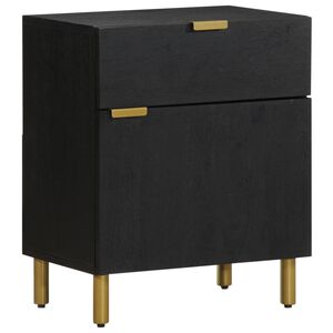 vidaXL Нощно шкафче, черно, 50x33x60 см, инженерно дърво