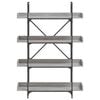 vidaXL Библиотека 4 рафта сив сонома 100x33x145,5 см инженерно дърво