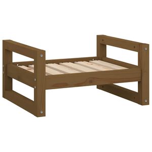 vidaXL Кучешко легло, меденокафяво, 55,5x45,5x28 см, бор масив