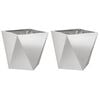 vidaXL Кашпа 2 pcs Сребрист 40 x 40 x 40 cm Неръждаема стомана