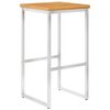 vidaXL Бар столове, 4 бр, акация масив и неръждаема стомана