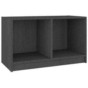 vidaXL ТВ шкаф, сив, 70x33x42 см, бор масив