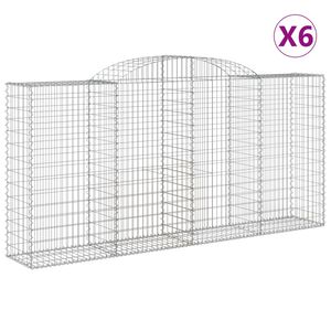 vidaXL Габионни кошници арка 6 бр 300x50x140/160 см поцинковано желязо