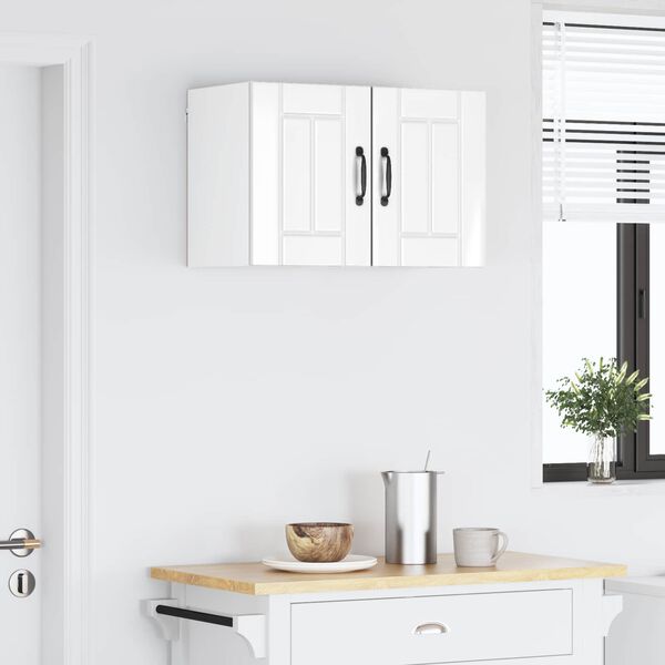 vidaXL Кухненски шкаф Lucca 2 pcs Бял гланц 30 x 31 x 40 см