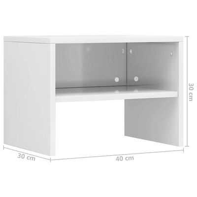 vidaXL Нощно шкафче, бяло със силен гланц, 40x30x30 см, ПДЧ