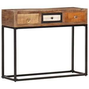 vidaXL Конзолна маса, златисто, 90x30x75 см, регенерирано дърво масив