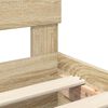 vidaXL Рамка за легло с рафт Сонома дъб 135 x 190 cm Инженерно дърво