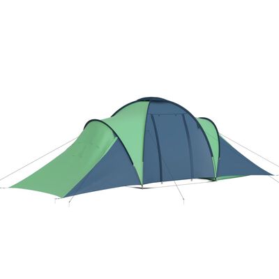 vidaXL Къмпинг палатка за 6 души синьо и зелено