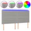 vidaXL LED горна табла за легло, светлосива, 180x5x118/128 см, плат
