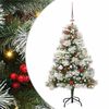 vidaXL С изкуствено коледно дърво Зелен и бял 150 cm