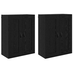 vidaXL Стенно монтиран шкаф 2 pcs Черния дъб 69,5 x 34 x 90 см