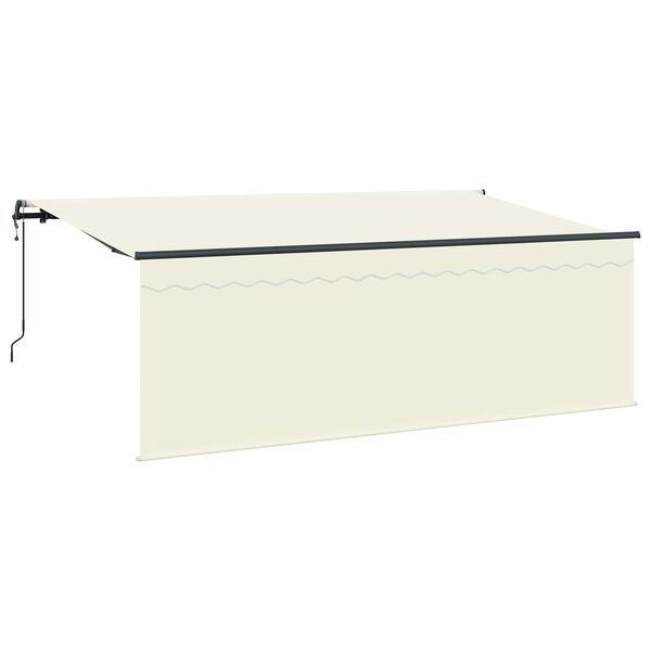 vidaXL Сгъваем навес Крем 350 x 200 cm Полиестер и алуминий