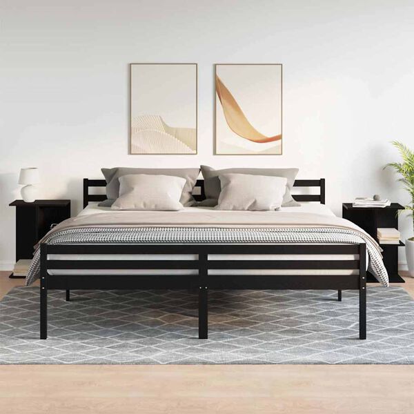 vidaXL Нощни масички, 2 бр, черни дъб, 46,5x29x61 см, инженерно дърво