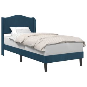 vidaXL Рамка за легло с таблото Синьо 90 x 190 cm Кадифе