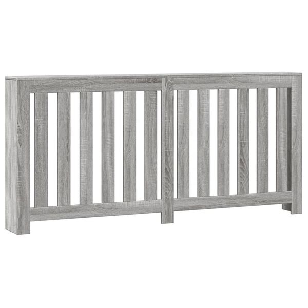 vidaXL Капак за радиатор, сив сонома, 175x20x82 см, инженерно дърво