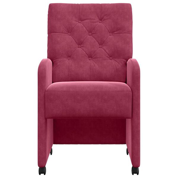 vidaXL Столове с Колела 2 pcs виненочервен 58 x 67 x 97 см Кадифе