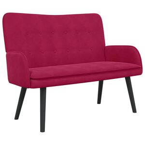 vidaXL Диван с два места виненочервен 115 x 61 x 87 см Кадифе