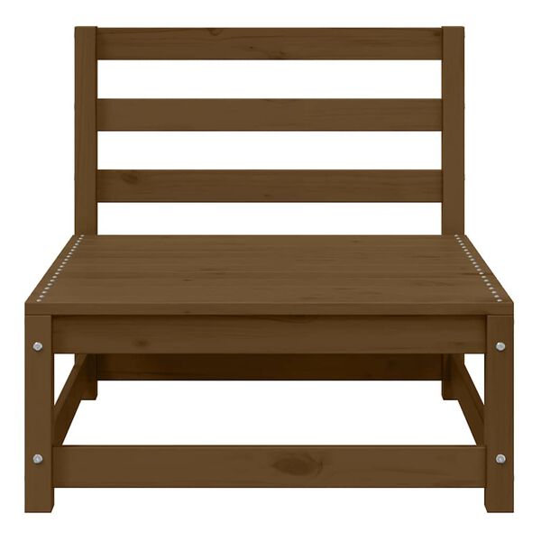 vidaXL Градински среден диван, меденокафяв, бор масив