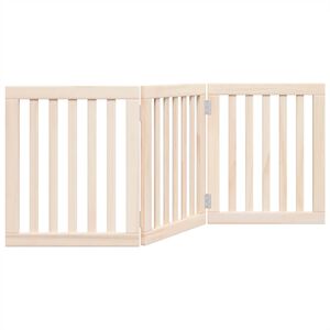 vidaXL Сгъваема порта за кучета, 3 панела, 150 см, тополово дърво