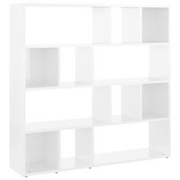 vidaXL Библиотека/разделител за стая, бял гланц, 105x24x102 см