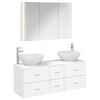 vidaXL Комплект мебели за баня 4 pcs Бяло Инженерна дървесина и стъкло