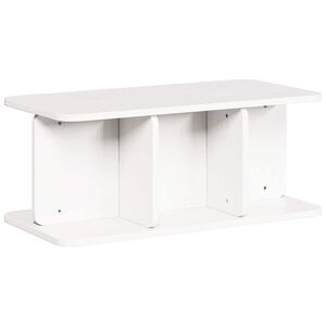 vidaXL Масичка за кафе Бяло 80 x 39,5 x 33,5 см Борово дърво масив