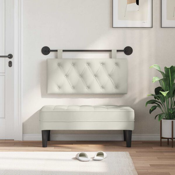 vidaXL Висяща табла Монтиране на стена Крем 100 x 55 x 7 см Кадифе