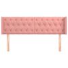 vidaXL Горна табла за легло, розова, 163x16x78/88 см, кадифе