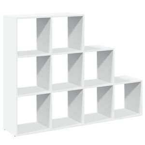 vidaXL Разделител за стая / библиотека, бял, 3 нива, 137,5x29x103,5 см