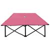 vidaXL Двуместен сгъваем шезлонг, розов, стомана