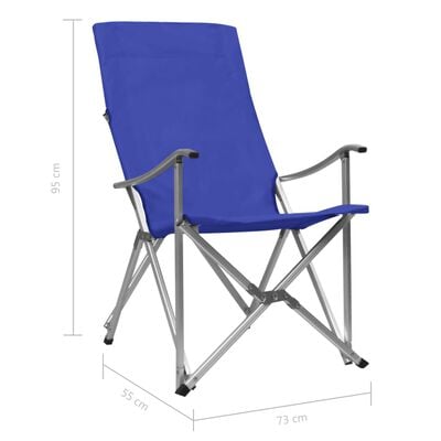 vidaXL Сгъваеми къмпинг столове, 2 бр, сини