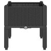 vidaXL Градинска кашпа с крака, черна, 40x40x42 см, PP