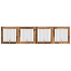 vidaXL Врата за кучета с поставки 4 pcs Старо дърво 80 x 80 cm