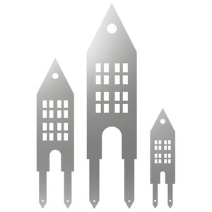 vidaXL Градински кол 3 бр. 41 x 10 x 0,08 см Поцинкована стомана