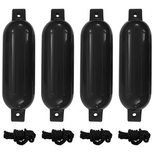 vidaXL Броня за лодка 4 бр черна &Oslash; 14x50 см PVC
