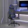 vidaXL Гейминг стол, черно и синьо, изкуствена кожа