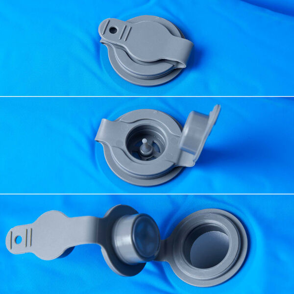 vidaXL Самонадуваем дюшек за къмпинг с възглавница за 1 човек син