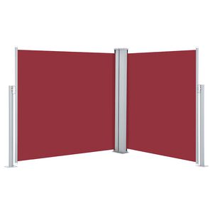 vidaXL Прибираща се странична тента, червена, 100x600 см
