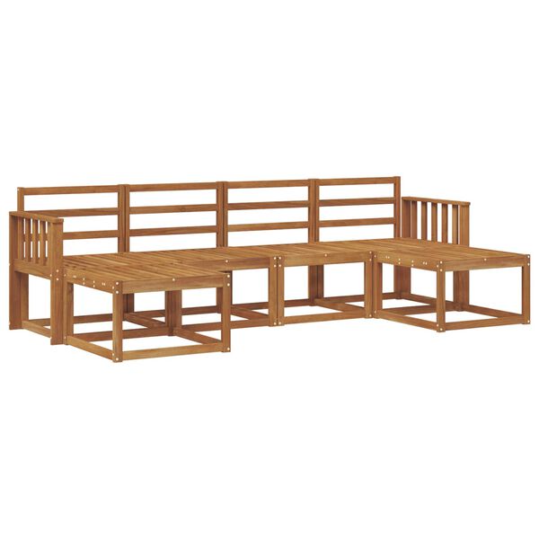 vidaXL Комплект дивани за открито 6 pcs Естествен Инженерно дърво