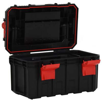 vidaXL Кутия за инструменти черно и червено 45x28x26,5 см