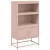 vidaXL Висок шкаф, розов, 68,5x38,5x123,5 см, стомана