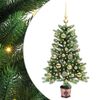 vidaXL Коледно дърво с 150 LED светодиода с поставка Зелен 90 cm ПЕ