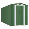 vidaXL Градинска барака зелена 192x440x223 см поцинкована стомана