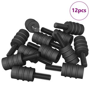 vidaXL Струбцина 12 pcs Черно М4 Гума и стомана
