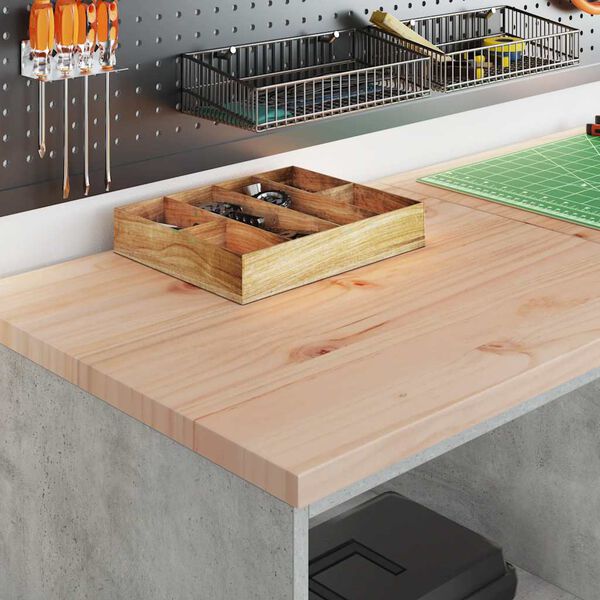 vidaXL Гаражен шкаф за съхранение, бетонно сив, 60x51x85 см, бор масив