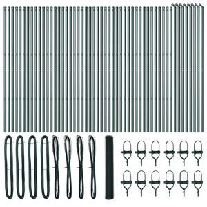 vidaXL Стълб за ограда. Зелен