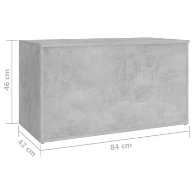 vidaXL Сандък за съхранение, бетонно сив, 84x42x46 см, инженерно дърво