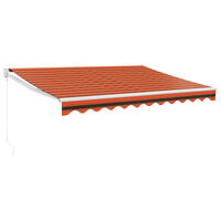vidaXL Прибираща се тента оранжево и кафяво 3x2,5 м плат и алуминий